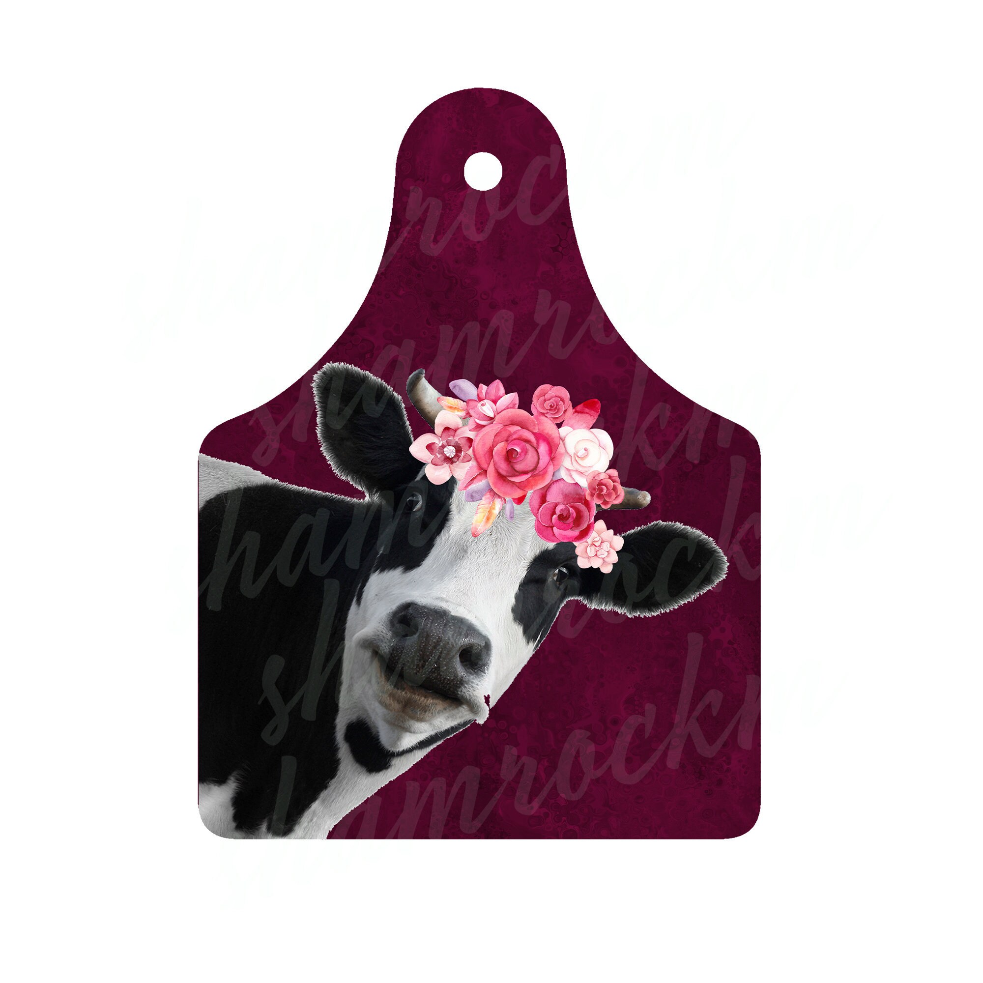 Etichette per orecchie a forma di mucca, in legno, vuote, con spago