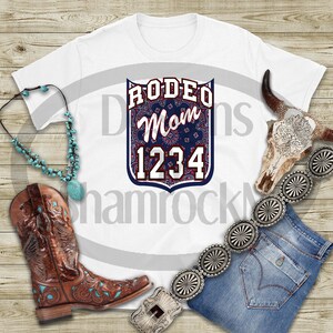Printable Sublimation Design | Back Number Rodeo Mom Blue Paisley | Png ...