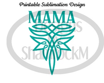 Printable Sublimation Design | Boot Stitch Mama in Turquoise | png image transparent background | high resolution 300 dpi