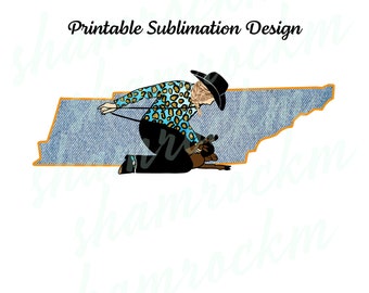 Printable Sublimation Design | Goat Tyer | Tennessee in Denim | png image transparent background | high resolution 300 dpi