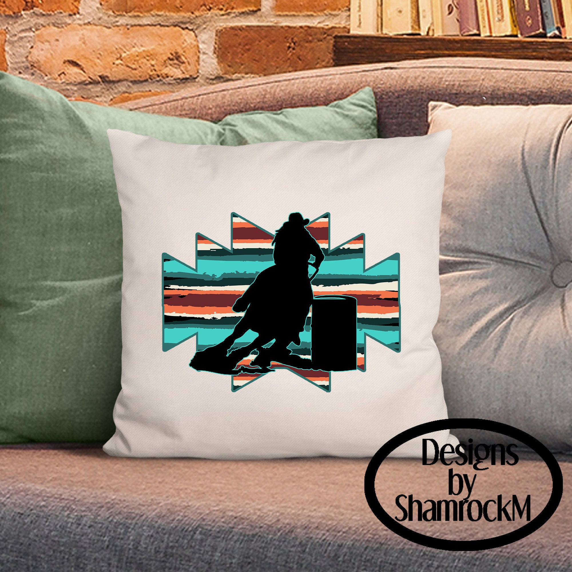 Printable Sublimation Design | Barrel Racer on Aztec Serape | Png ...