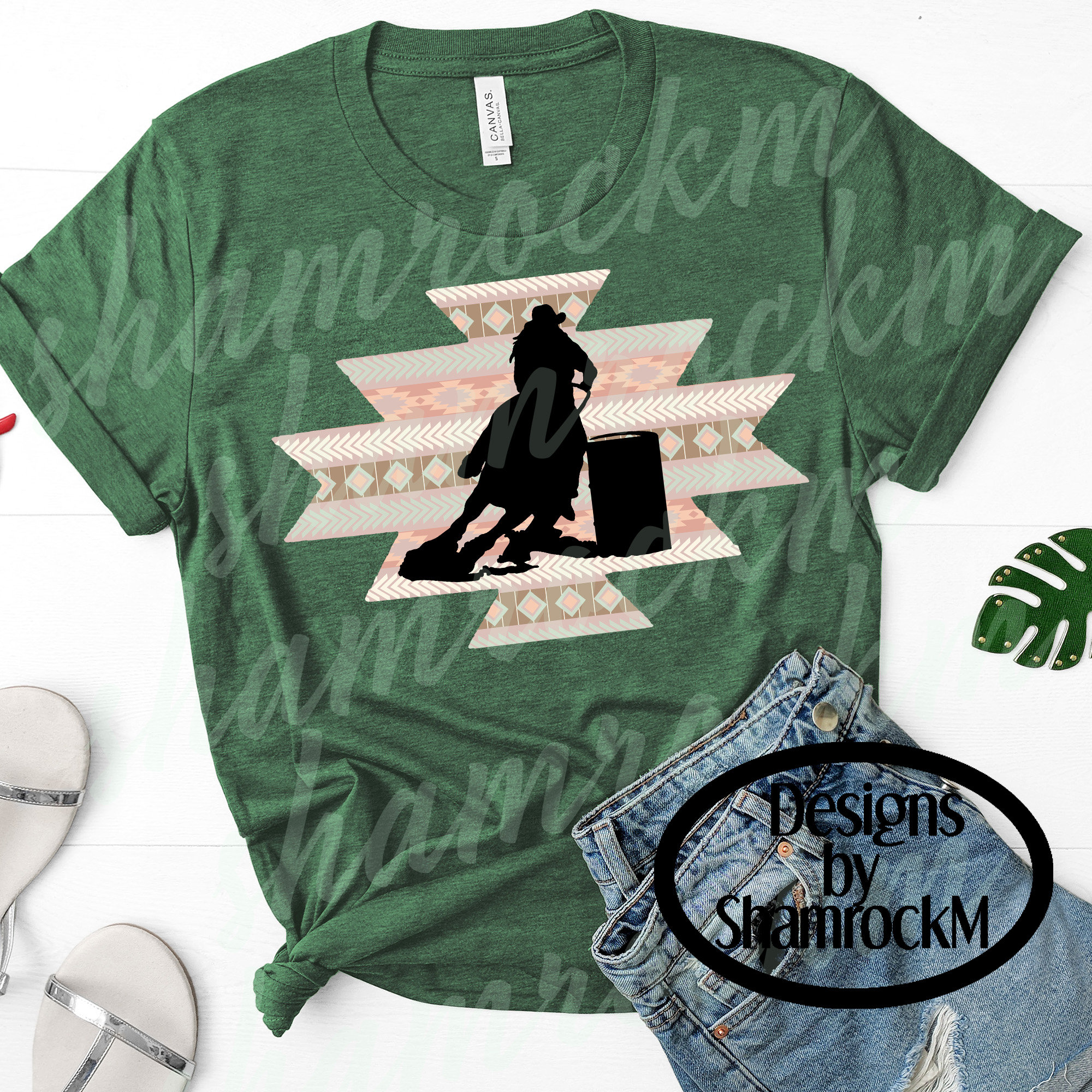 Printable Sublimation Design | Barrel Racer | Aztec Background | Png ...