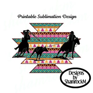 Printable Sublimation Design | Team Ropers | Aztec Background | png images with transparent background | high resolution 300 dpi