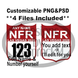 Printable Sublimation Design, 2026 Rodeo Back Number NFR, png images with transparent background, high resolution 300 dpi