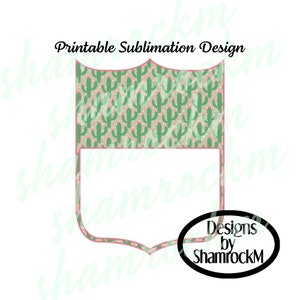 Printable Sublimation Design, Back number with Cactus prints, png images with transparent background, high resolution 300 dpi