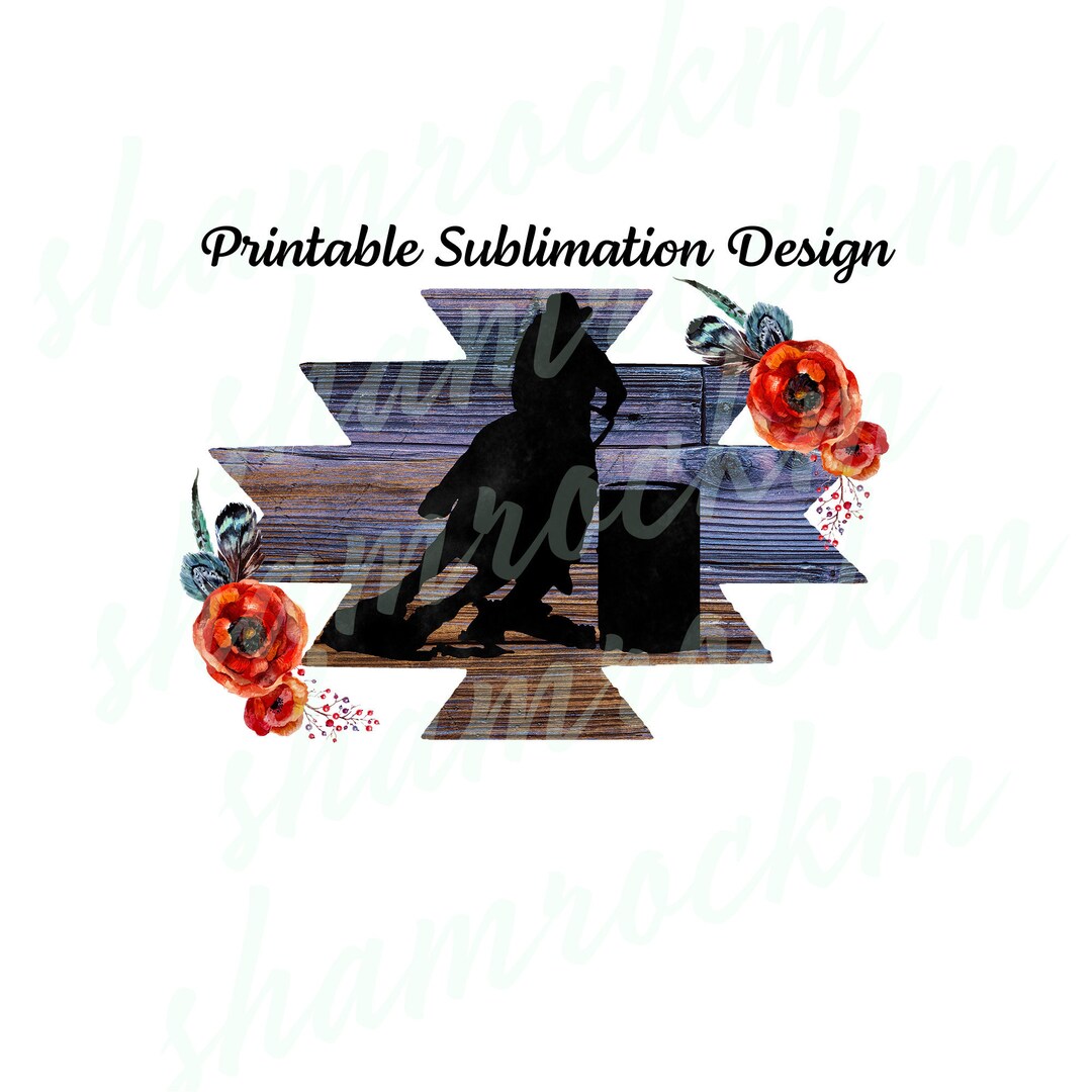 Printable Sublimation Design, Barrel Racer Over Aztec, Png Images With ...