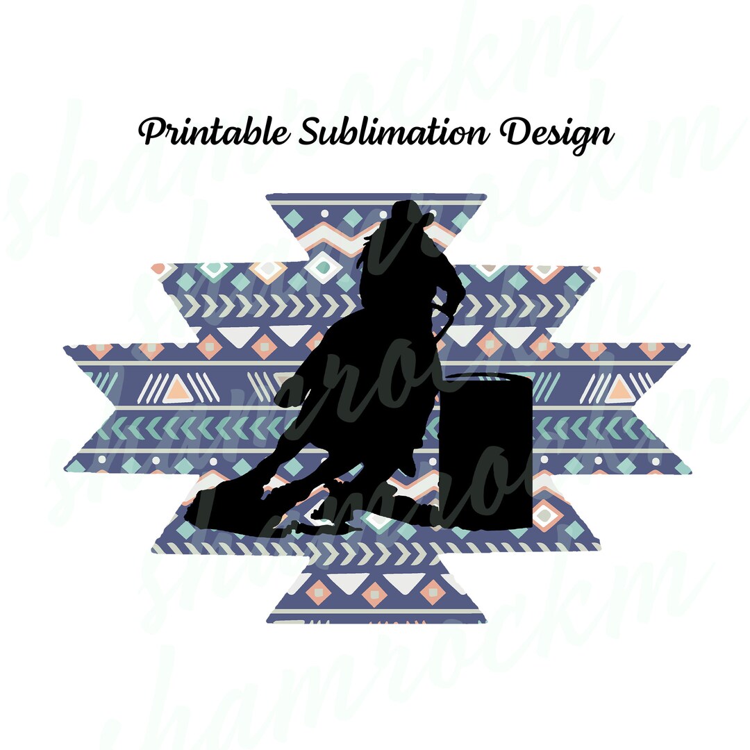 Printable Sublimation Design | Barrel Racer | Shades of Purple Aztec ...