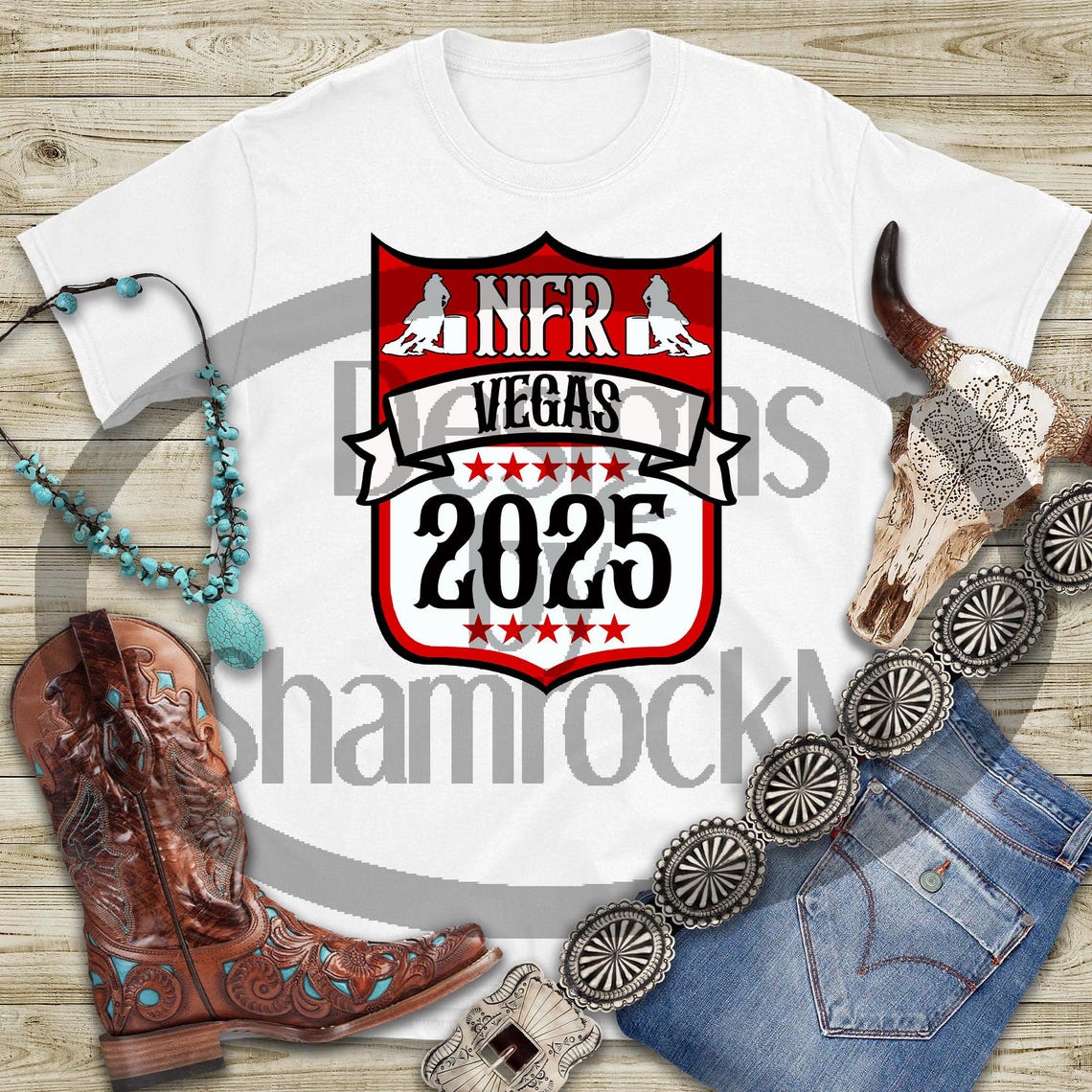 Printable PNG Design | Rodeo Back Number Vegas 2025 With Barrel Racers ...
