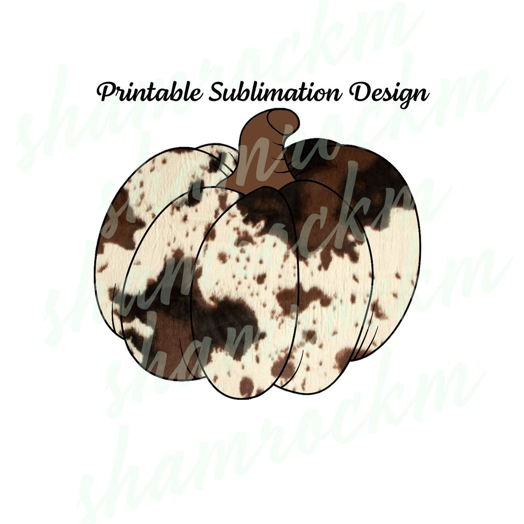 Printable Sublimation Design | Cowhide Pumpkin | Western Art | Png ...