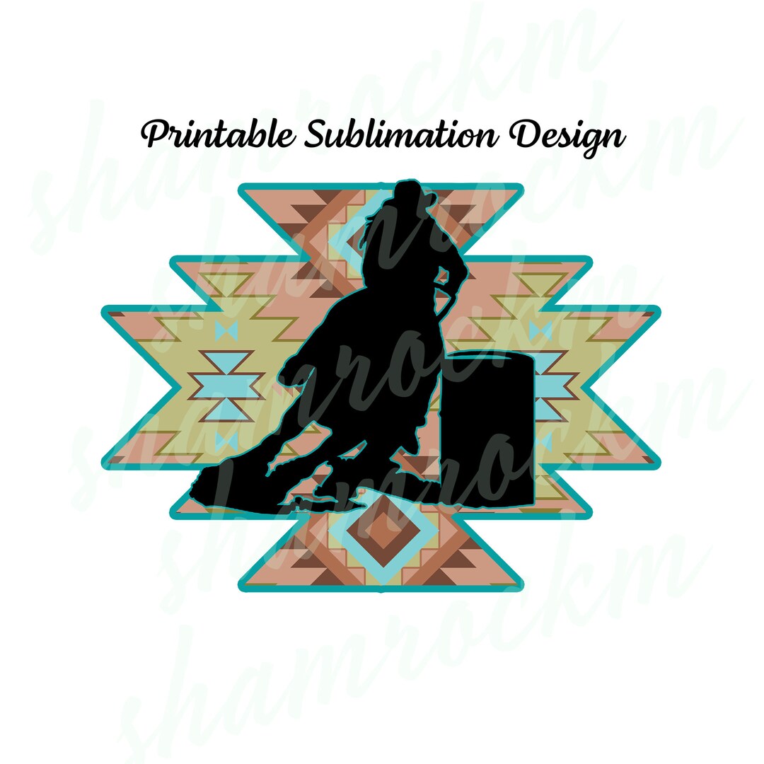 Printable Sublimation Design | Barrel Racer on Aztec 7 | Png Image ...