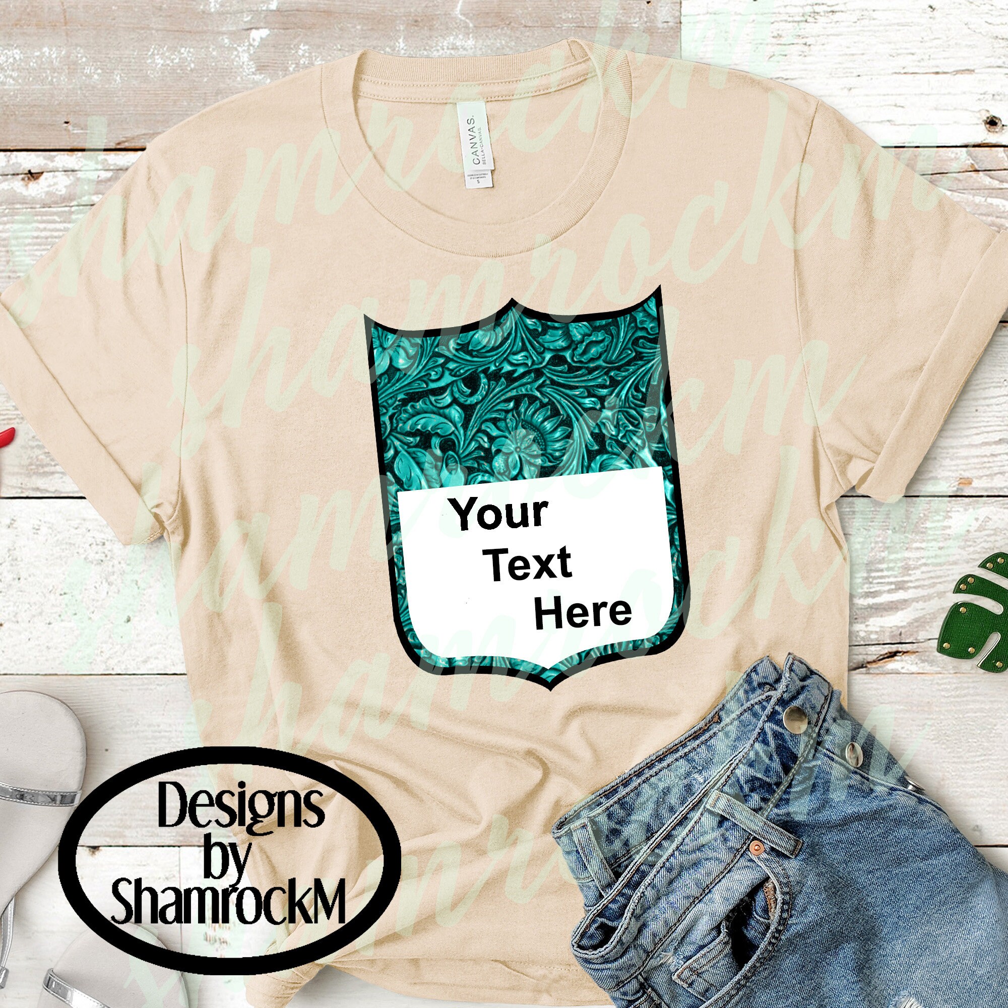 Printable Sublimation Design | Back Number | Tooled Leather | Turquoise ...