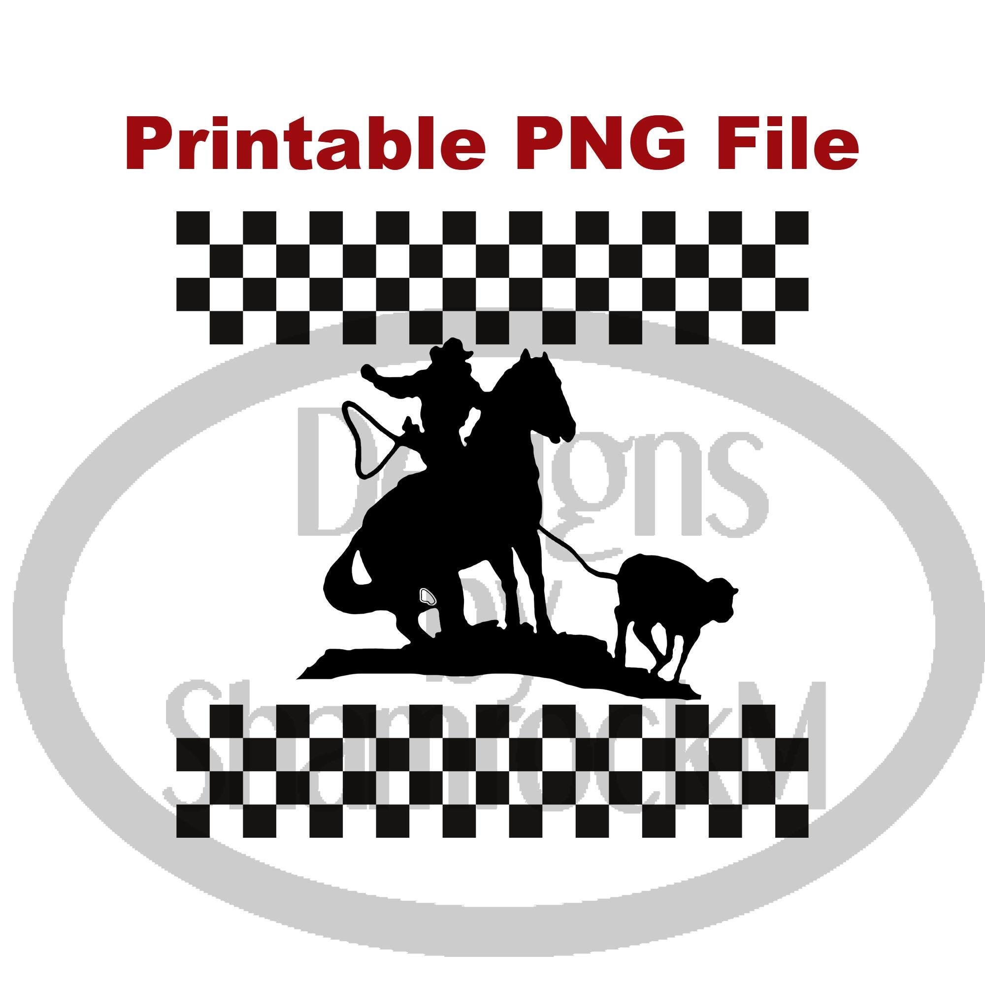 Printable Digital File | Breakaway Roper With Checkerboard Border | Png ...