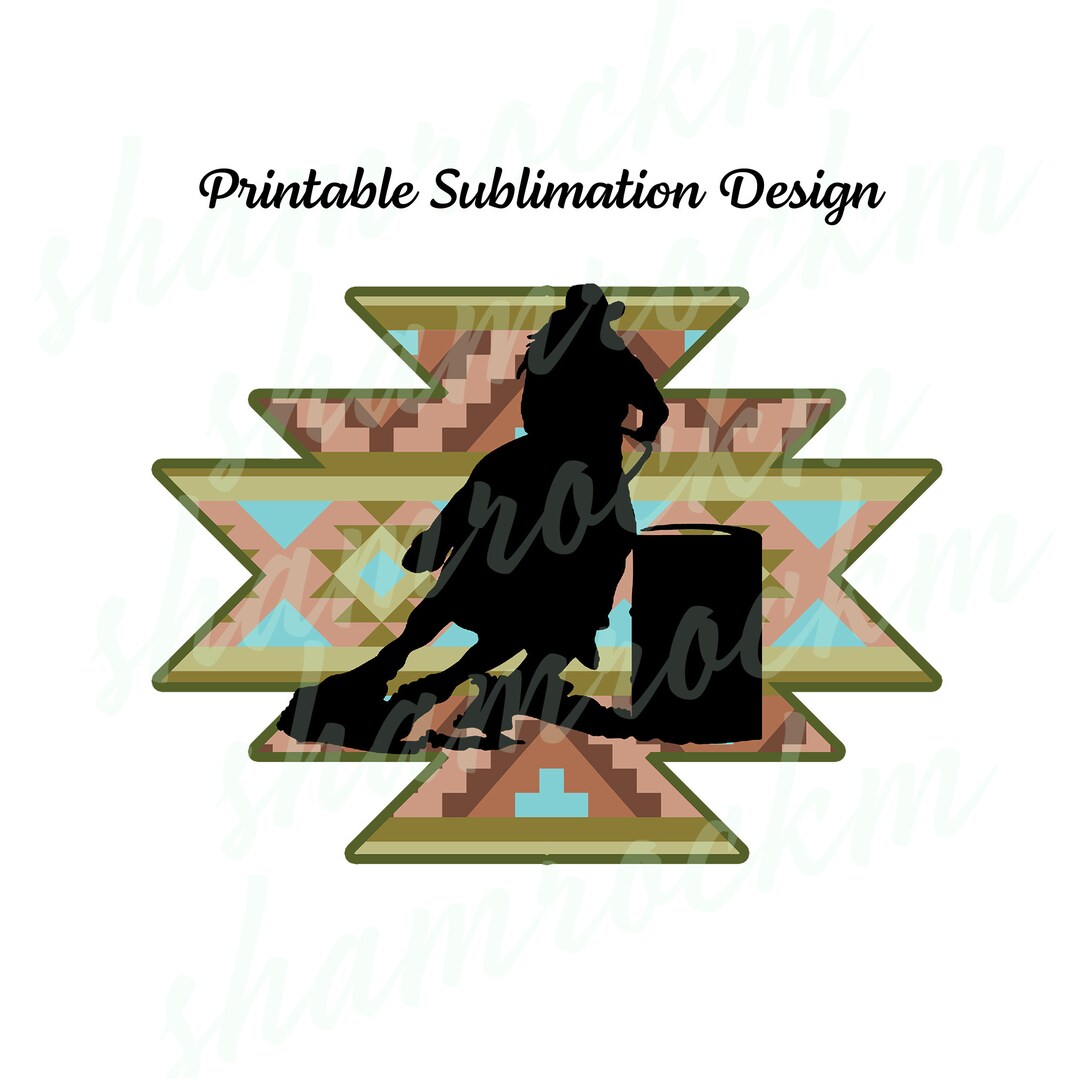 Printable Sublimation Design | Barrel Racer on Aztec | Png Image ...