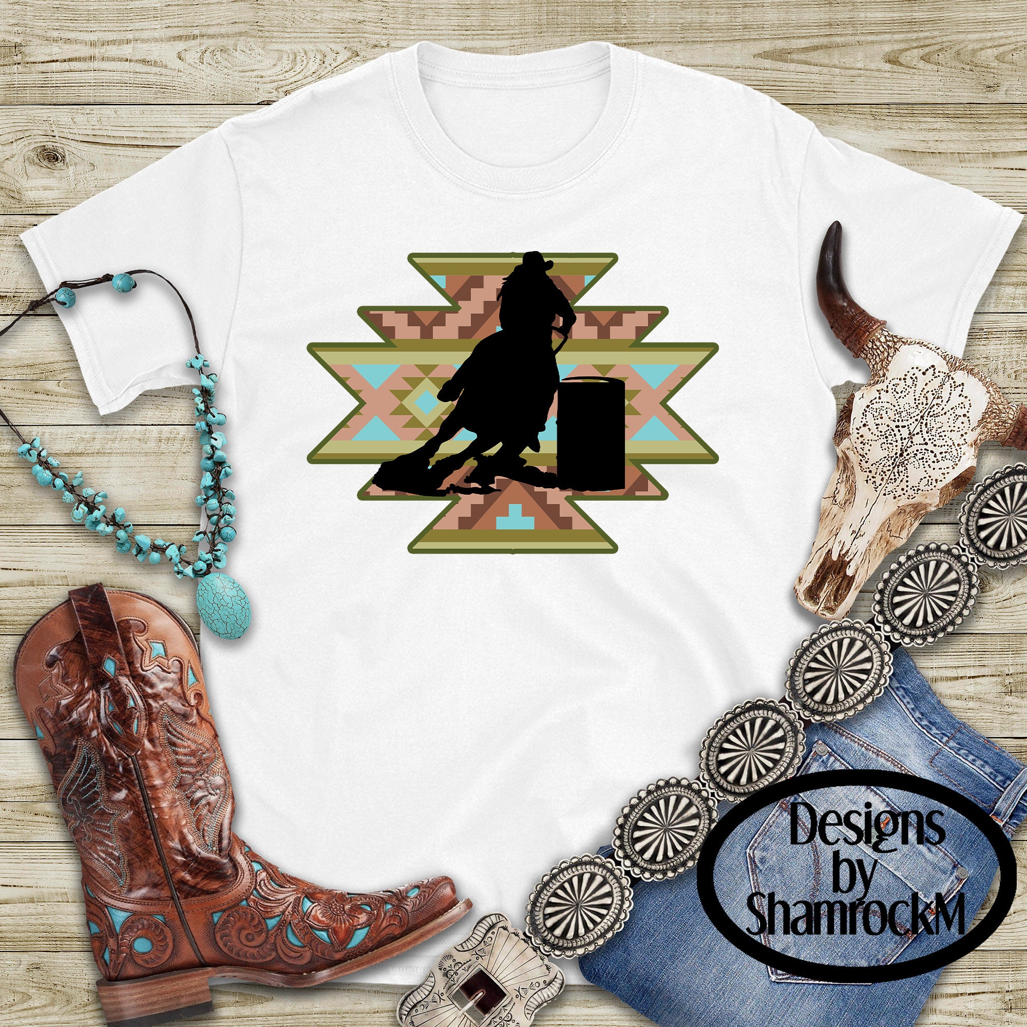 Printable Sublimation Design | Barrel Racer on Aztec | Png Image ...