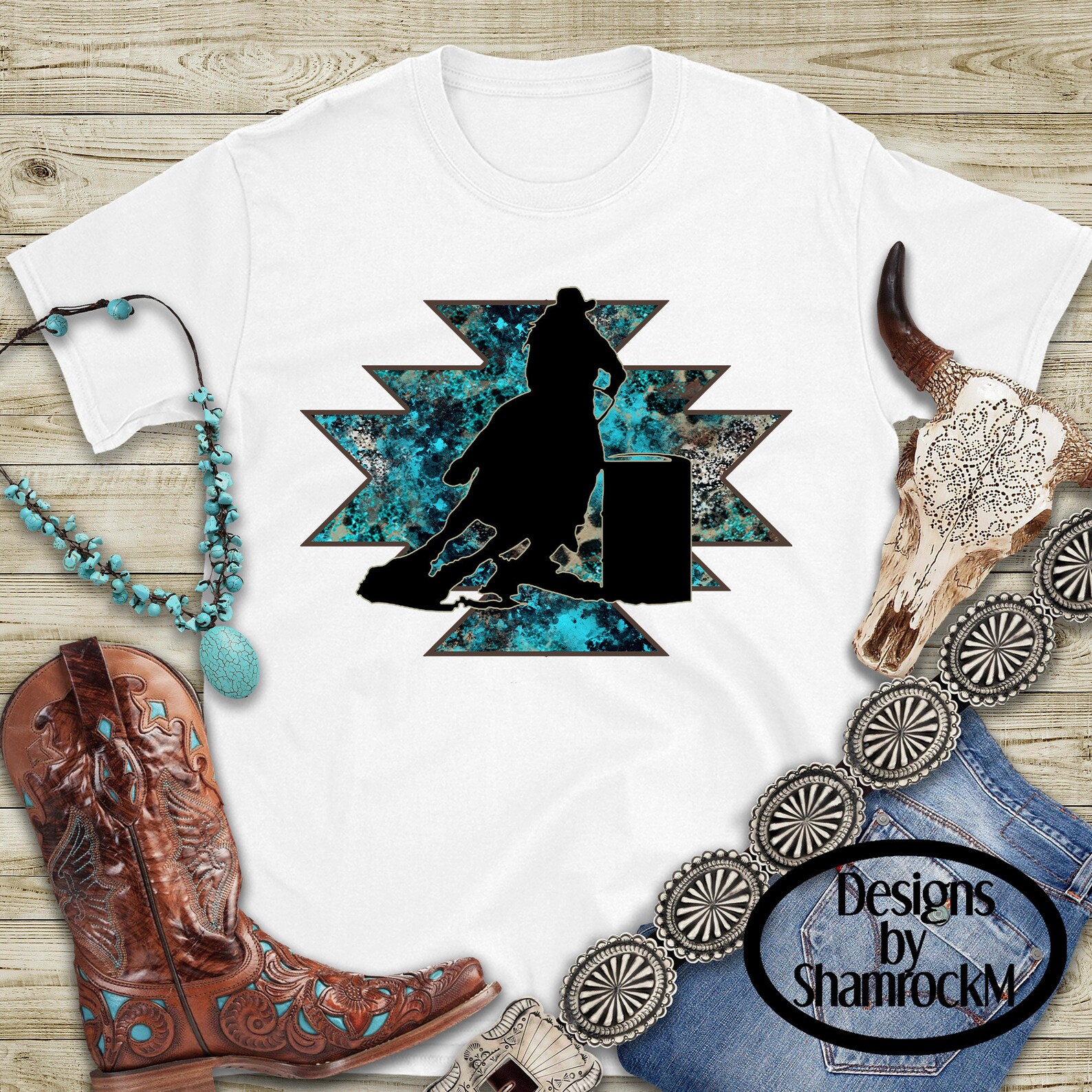 Printable Sublimation Design | Barrel Racer on Aztec Grunge | Png Image ...