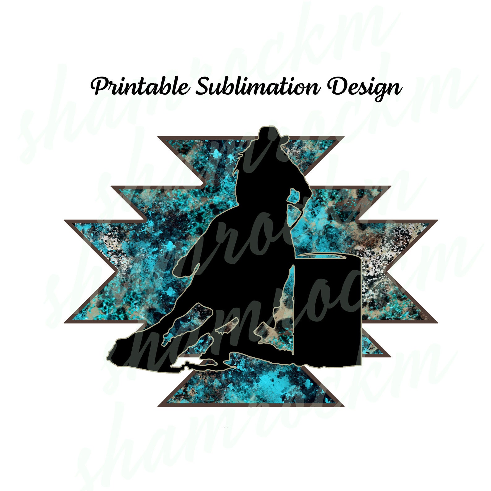 Printable Sublimation Design | Barrel Racer on Aztec Grunge | Png Image ...