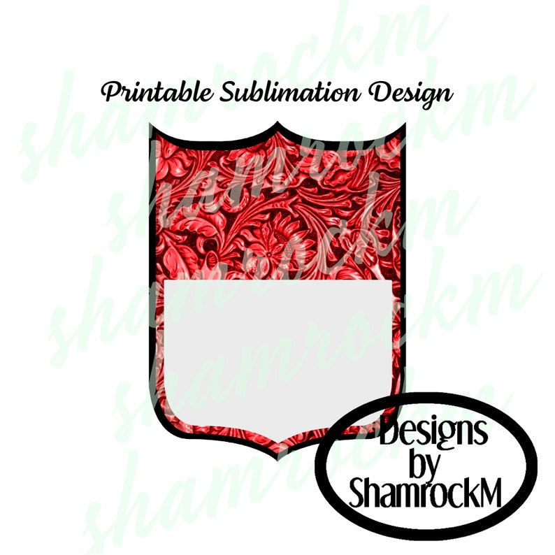 Printable Sublimation Design, Rodeo Back Number in Red Tooled Leather ...