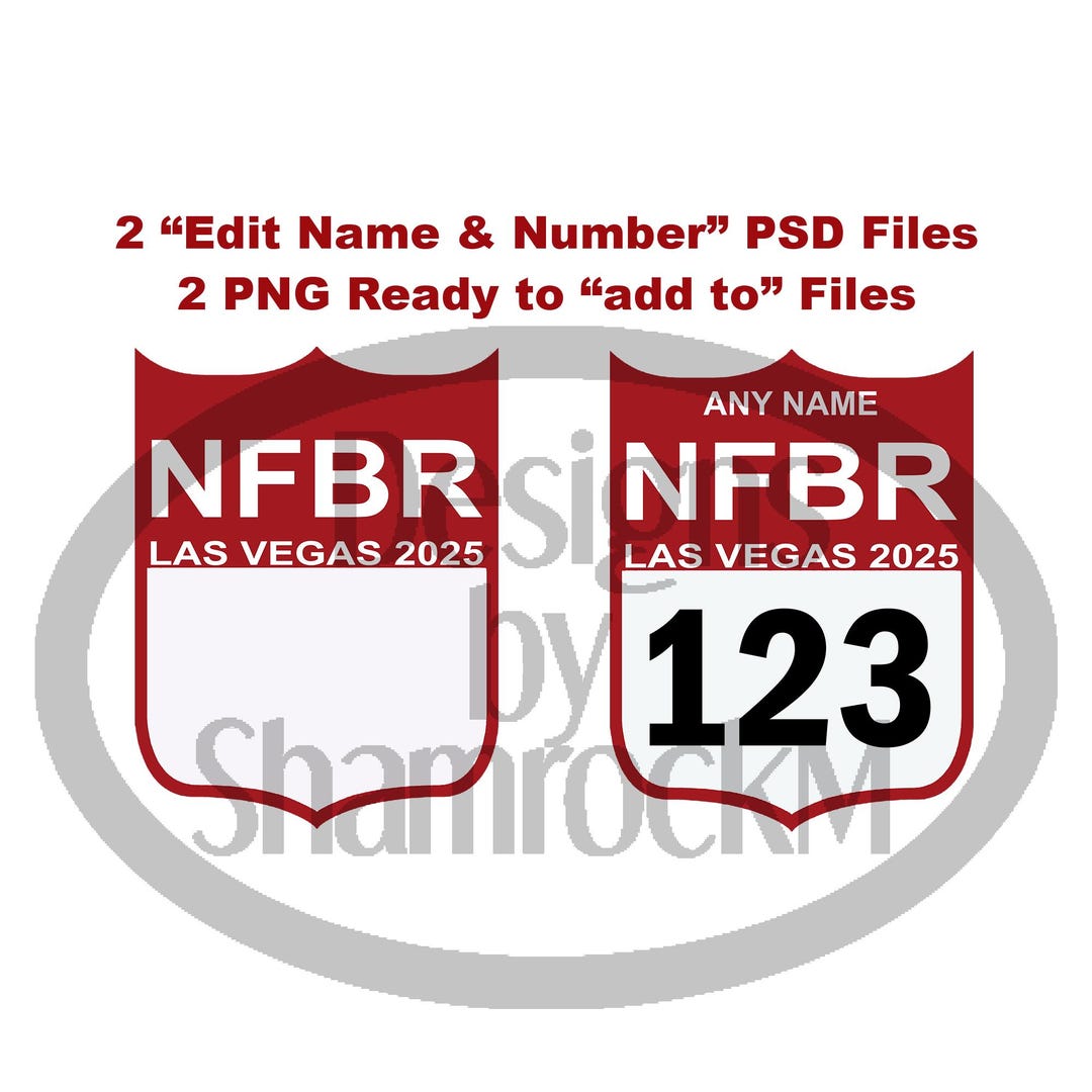 Printable Sublimation Design, Rodeo Back Number NFBR, 2png Images, 2 ...