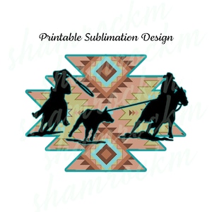 Printable Sublimation Design | Team Ropers on Aztec 7 | png image transparent background | high resolution 300 dpi