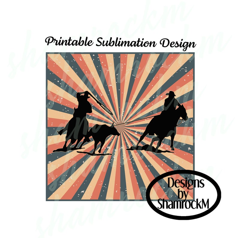 Printable Sublimation Design Team Ropers Retro Grunge - Etsy