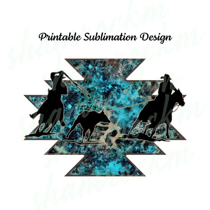 Printable Sublimation Design | Team Ropers on Aztec Grunge | Png Image ...