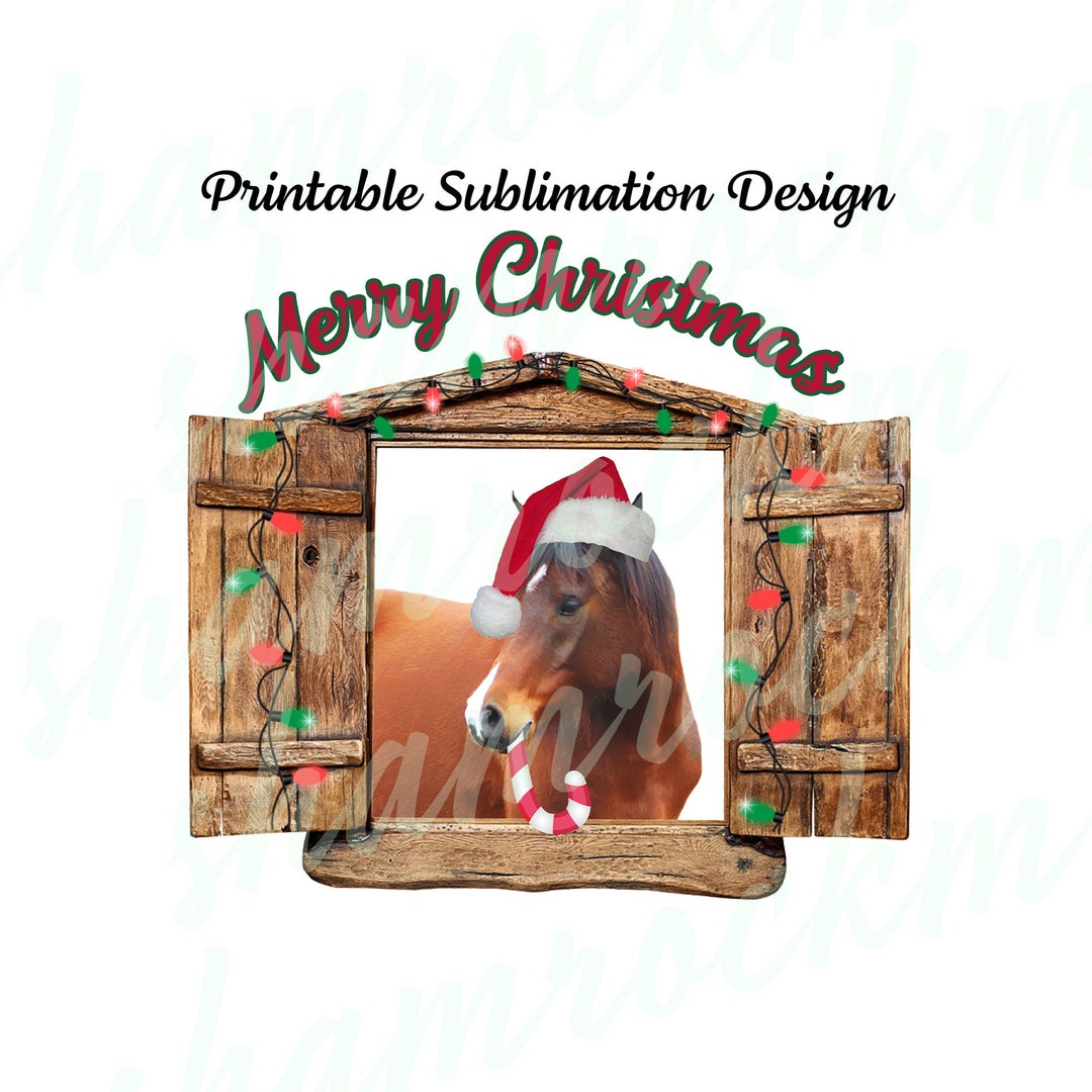 Printable Sublimation Design | Merry Christmas Horse | Png Images ...