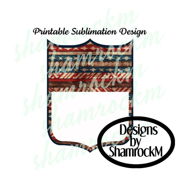 Printable Sublimation Design | Back Number | Rustic Red White & Blue | png image transparent background |300 dpi