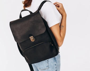 Women's Office Backpack | Leather City Bag | Chic Laptop Rucksack