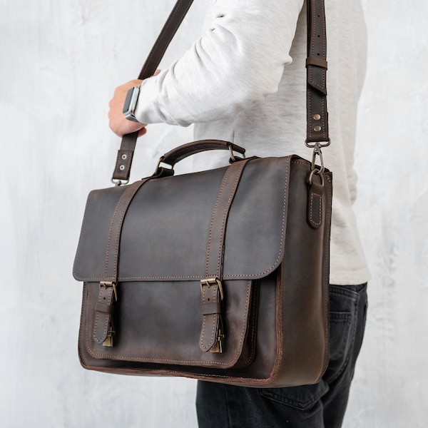 Leather briefcase backpack,Convertible briefcase,Satchel backpack men,Briefcase men,Leather messenger bag,Leather office bag,Business bag