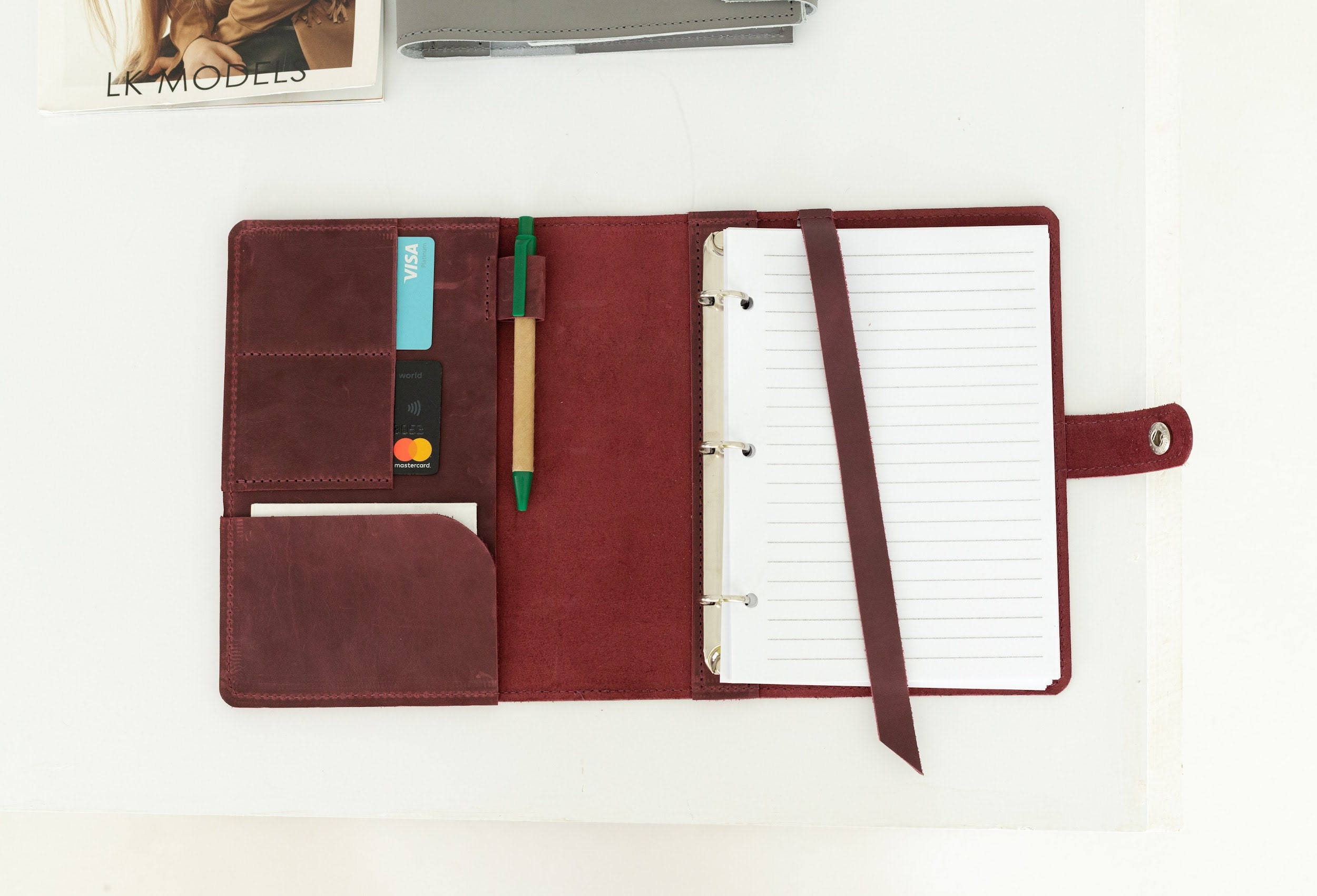 Refillable leather journal,Leather binder cover,Leather Binder 3-Ring,Leather Three Binder - 3 rings binder