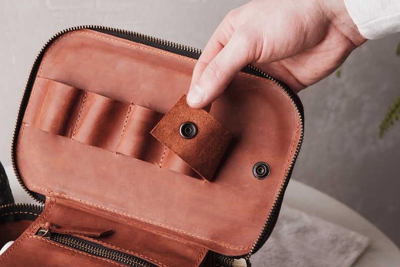 Leather Shaving Kitmens Shaving Kitmens Leather Toiletry Etsy