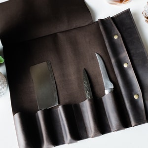 Leather knife roll, Gift for chef, Leather knife bag storage, Chef knife bag, Personalized chef knife bag, Knife case, Gift for him