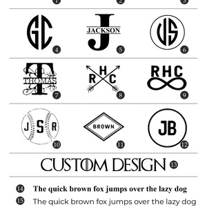 Puede incluir: Un tablero de inspiraci&oacute;n de dise&ntilde;o gr&aacute;fico con 12 dise&ntilde;os de logotipos diferentes. Los dise&ntilde;os incluyen iniciales, nombres y una pelota de b&eacute;isbol. El tablero tambi&eacute;n incluye el texto "Agregar personalizaci&oacute;n" y "Dise&ntilde;o personalizado".