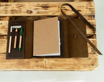 Personalized leather journal, Personalized notebook, Vegan gift, Travel journal, Engraved journal, Artist sketchbook, Eco friendly
