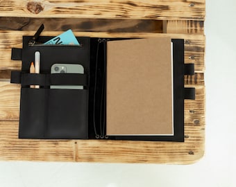 Large leather journal A5 personalized, Refillable A5 leather journal, A5 notebook cover, Large notebook, Leather A5 diary, Corporate gifts