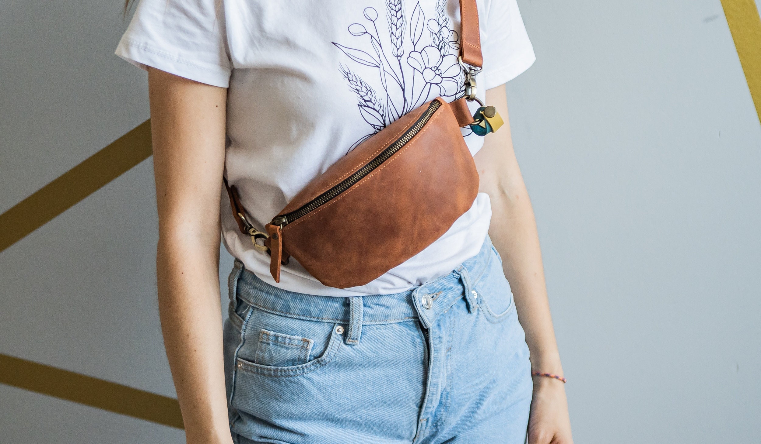 Leather Belt Bag, Hands Free Waist & Hip Purse