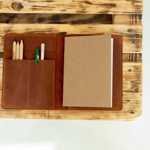 Couverture de bloc-notes, couverture de carnet de croquis en cuir, cadeaux d&#39;artiste pour les femmes, couverture de carnet de croquis A5, carnet de croquis rechargeable, couverture de carnet de croquis fait main