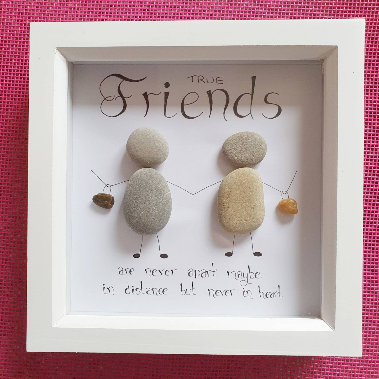 Large Personalised Pebble Art Frame. True Friends Best Etsy Australia