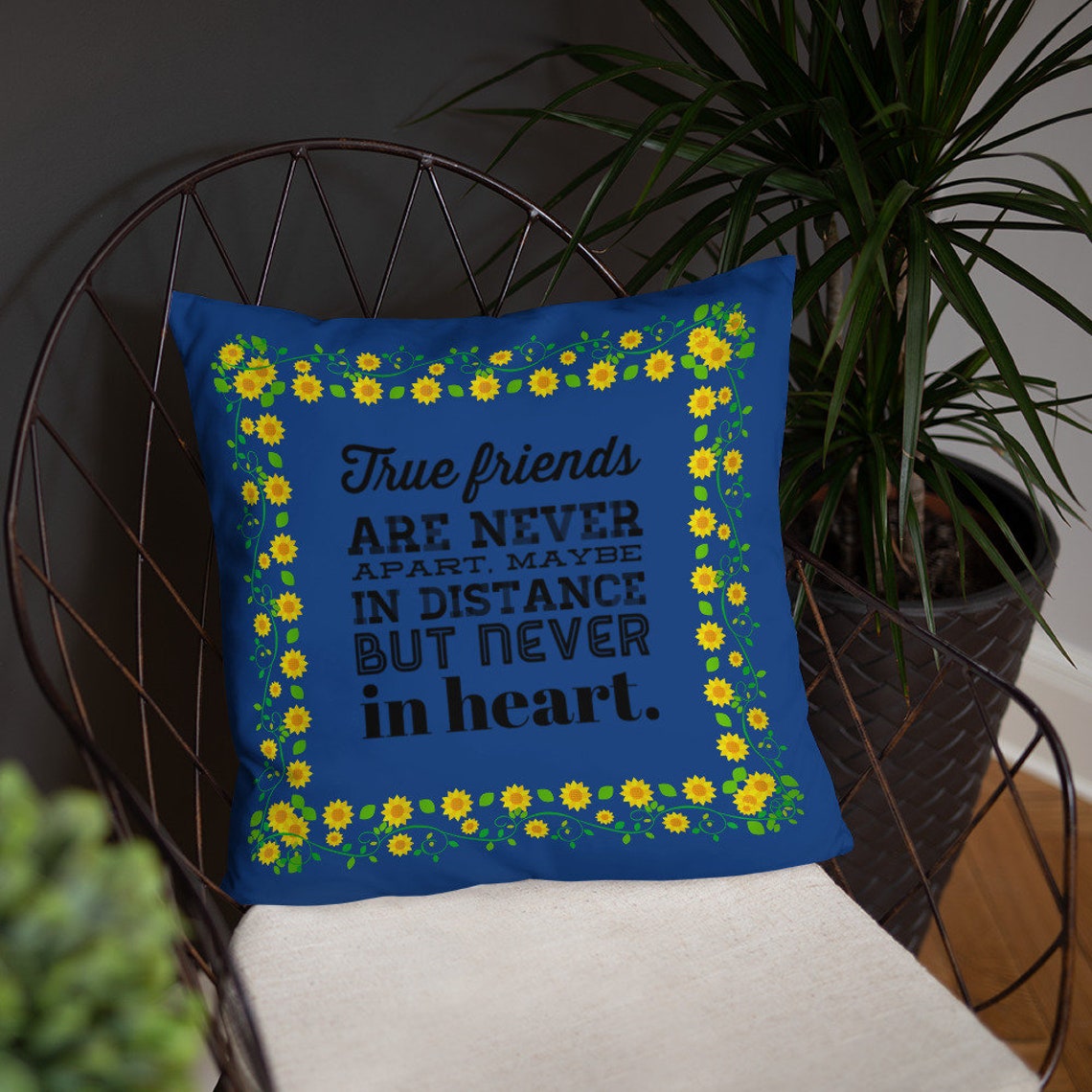 Friendship Throw Pillow Friends Are Never Apart Etsy