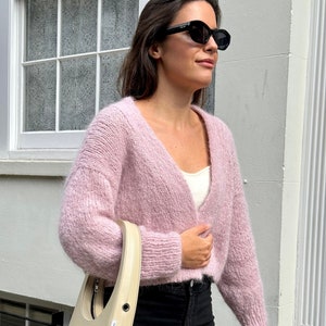 Oversized Cardigan Knitting Pattern for Women Top-down with Video Tutorials