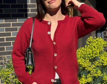 Patrón de cárdigan ondulado para mujer, tejido de arriba hacia abajo con videotutoriales + herramienta de tejido gratis