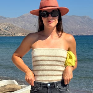 Beginner Friendly Striped Tube Top Knitting Pattern for Women with Video Tutorials