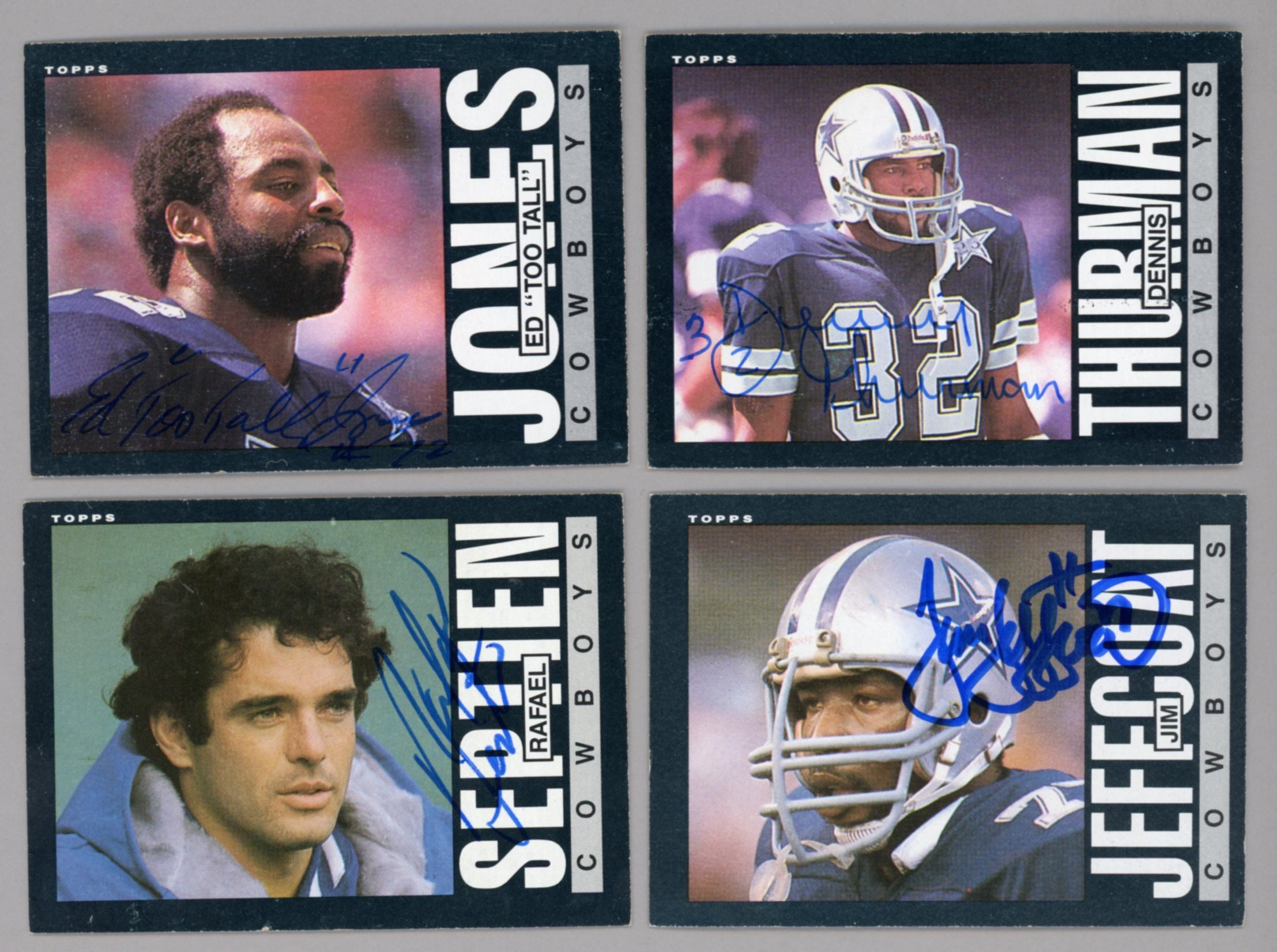 Vintage Autographed 1985 Topps Dallas Cowboys Cards Ed Etsy