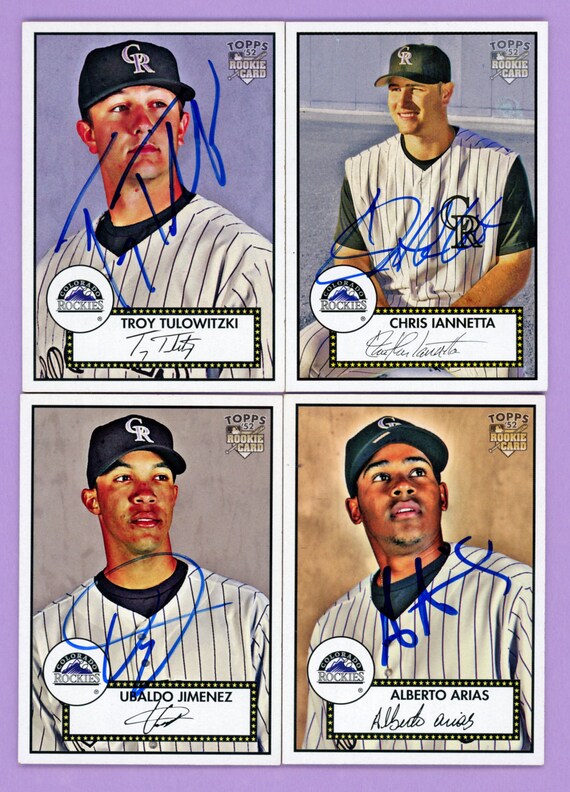Autographed Topps 52s Colorado Rockies Rookie Cards: Troy 