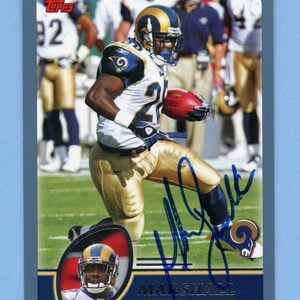 Autographed 2003 Topps St. Louis / Los Angeles Rams: Marshall Faulk & Isaac Bruce (Hall of Fame), Holt, Kennedy