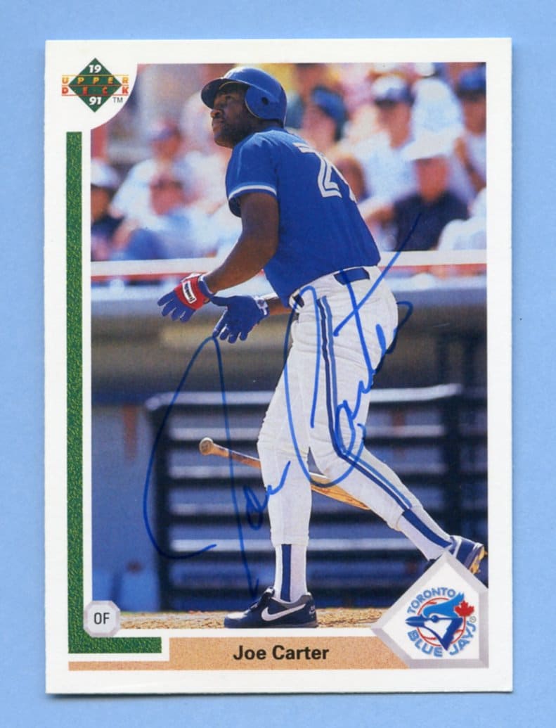 Autographed 1991 Upper Deck Toronto Blue Jays Joe Carter Card Etsy