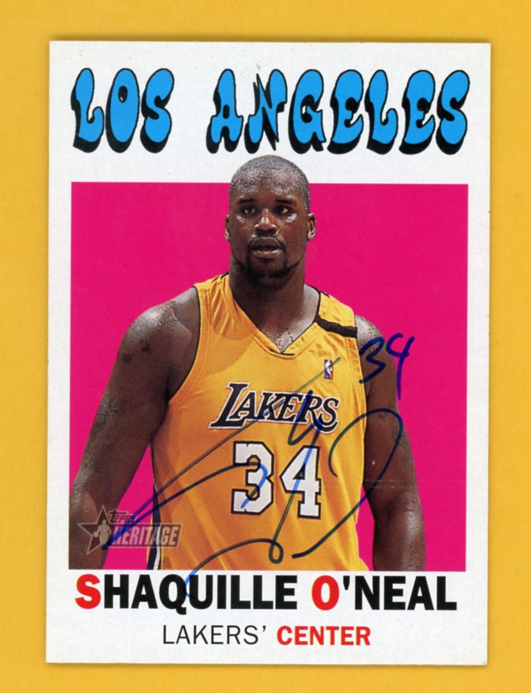Autographed 2000-2001 Topps Los Angeles Lakers Shaquille O