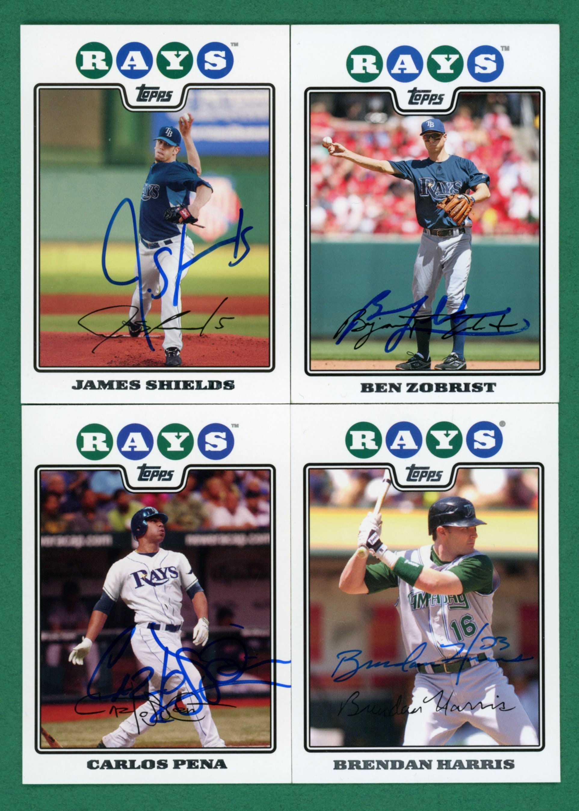 Autographed 2008 Topps Tampa Bay Rays: Ben Zobrist Carlos 