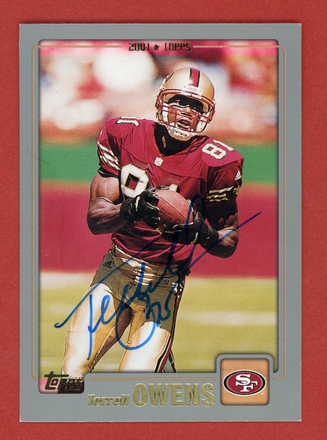 Autographed 2001 Topps San Francisco 49ers: Terrell Owens (hall of