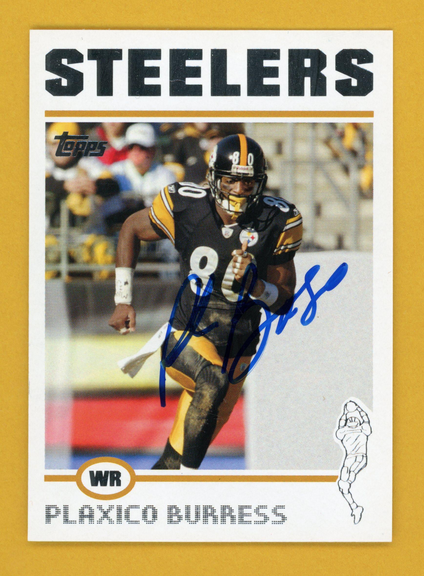 Autographed 2004 Topps Pittsburgh Steelers: Plaxico Burress, Amos
